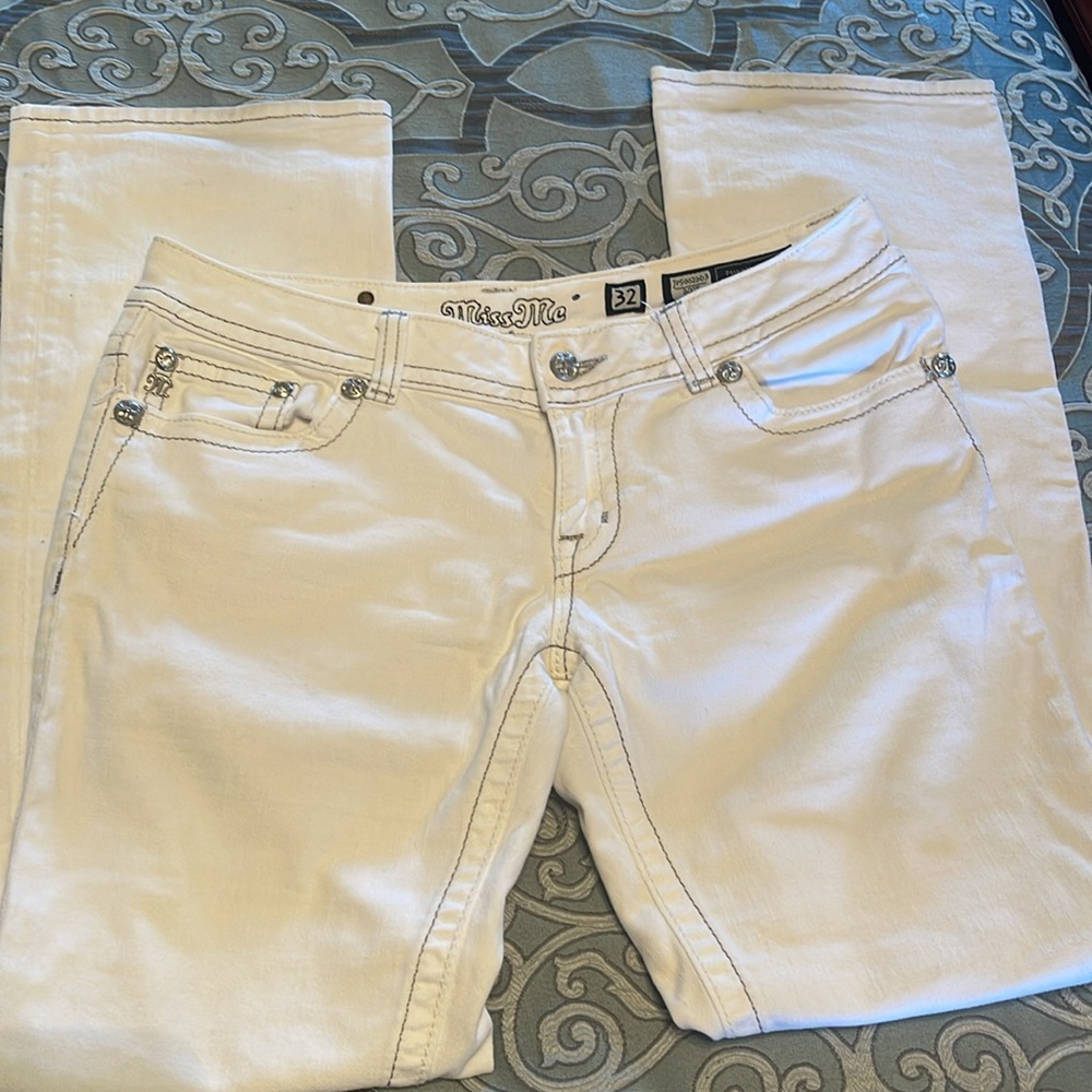 Miss Me Women's Cream Embellished Jeans - Picture 6 of 6